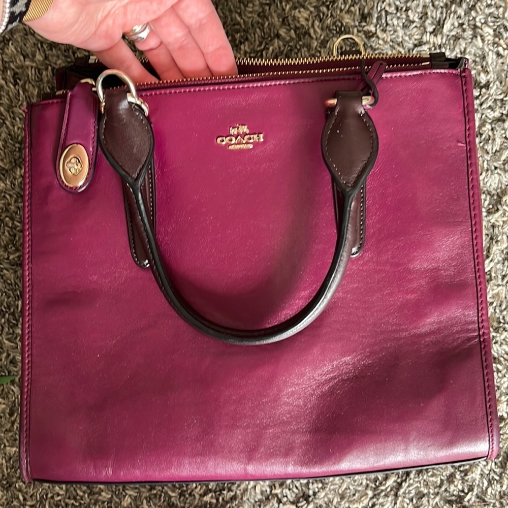 Coach Crosby carryall bag with snakeskin design on sides